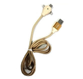 Platoon 3ü 1 Arada 1m Data USB Şarj Kablosu Altın